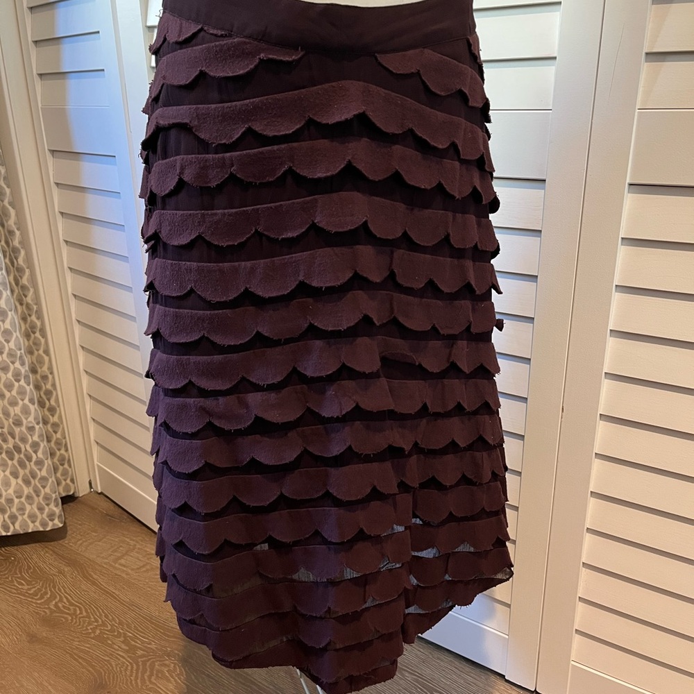 Brown Anthro size 4 ruffle cut skirt